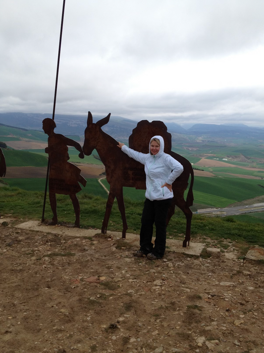 Susan hiking the Camino de Santiago.