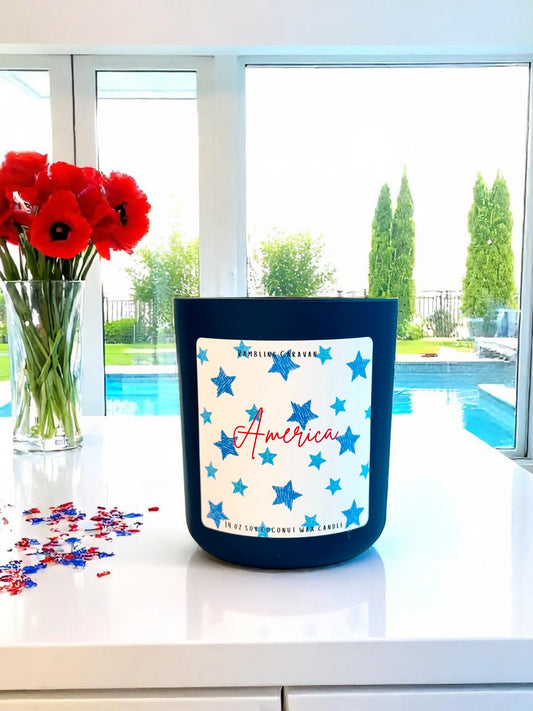 America Candle | 14 oz Soy Coconut Wax | Hand Poured | Small Batch
