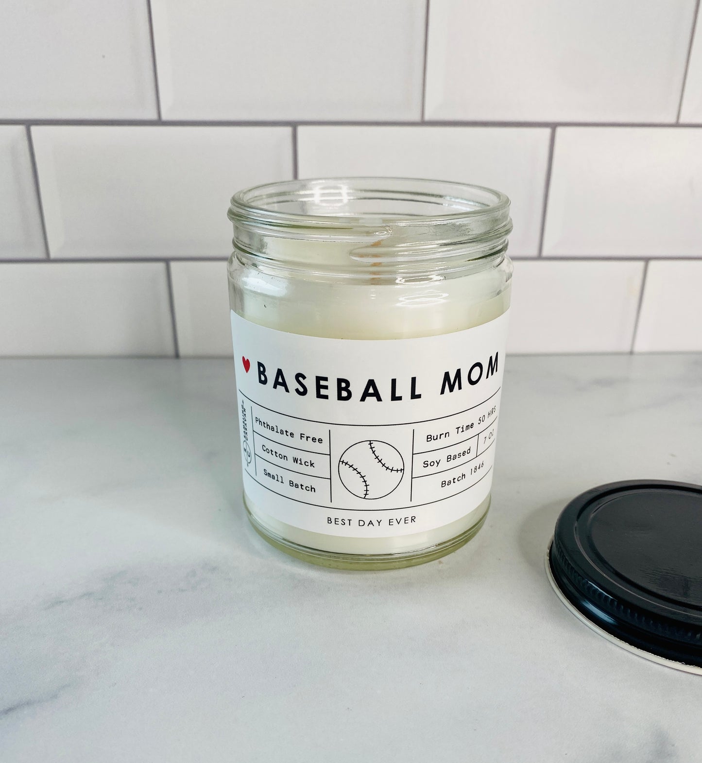 Baseball Mom Candle