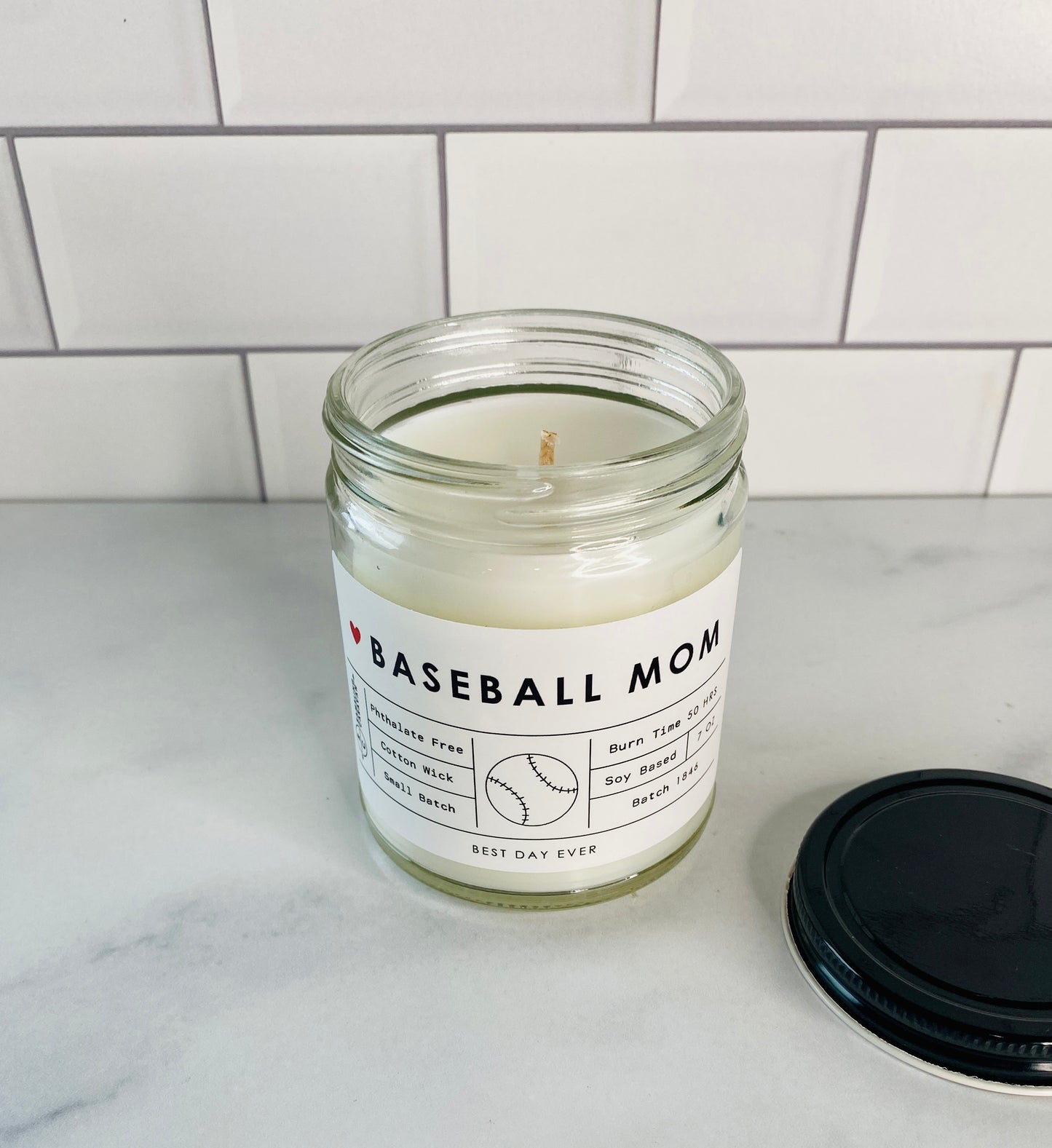 Baseball Mom Candle