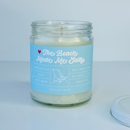 The Beach Made Me Salty Candle