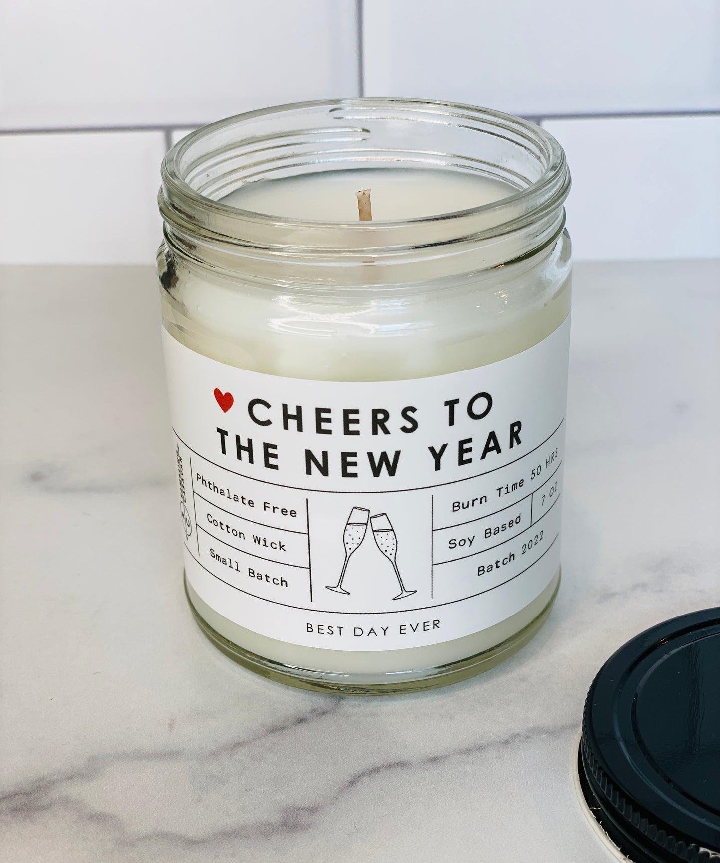 Cheers To The New Year Candle