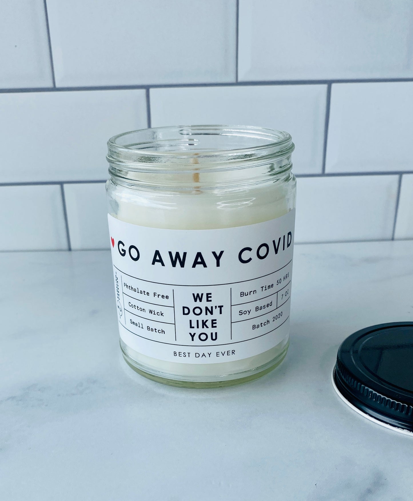 Go Away Covid Candle