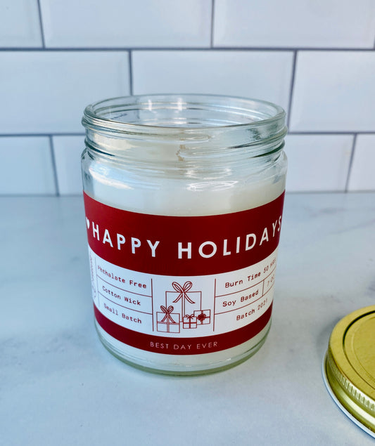 Happy Holidays Candle