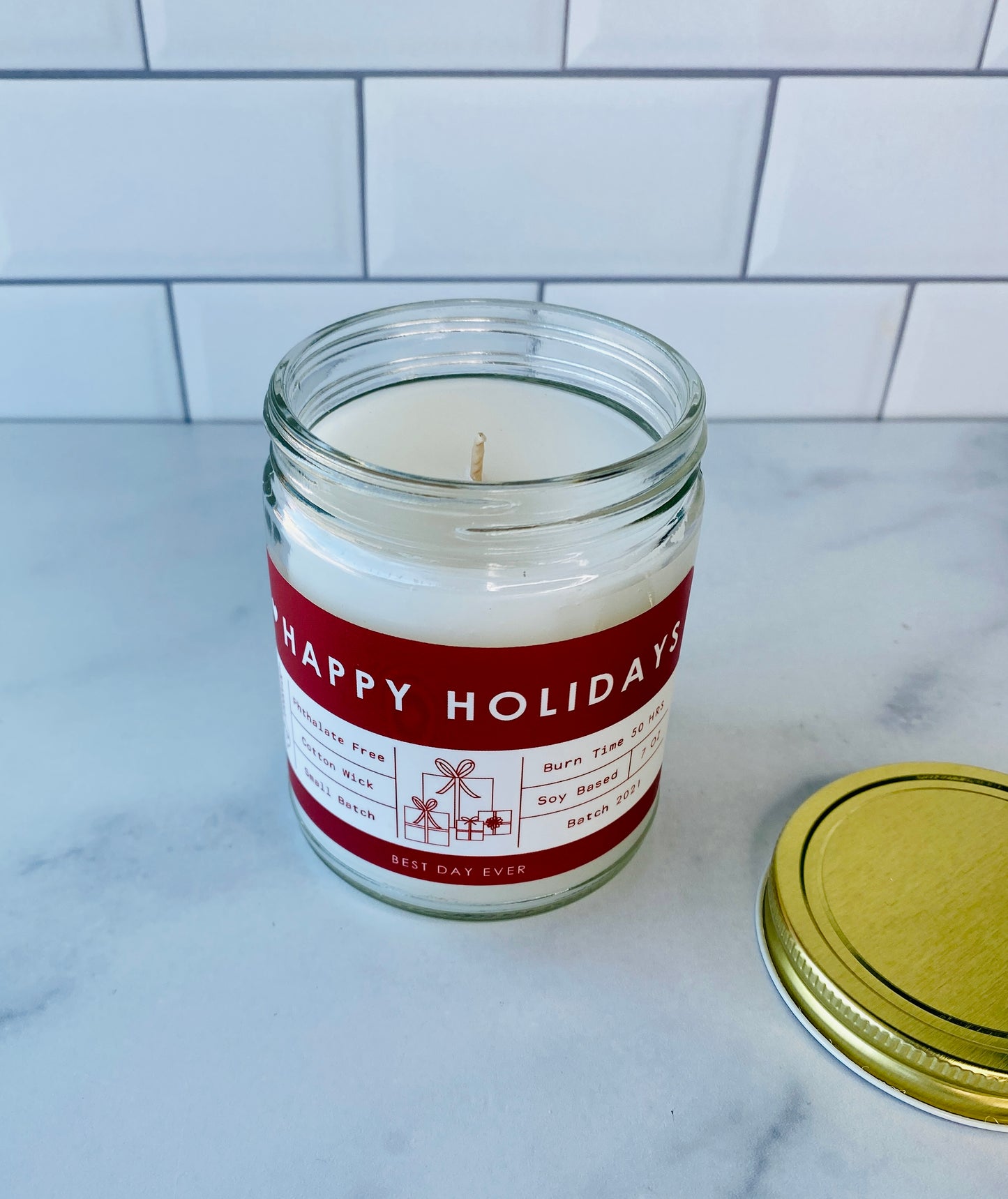 Happy Holidays Candle