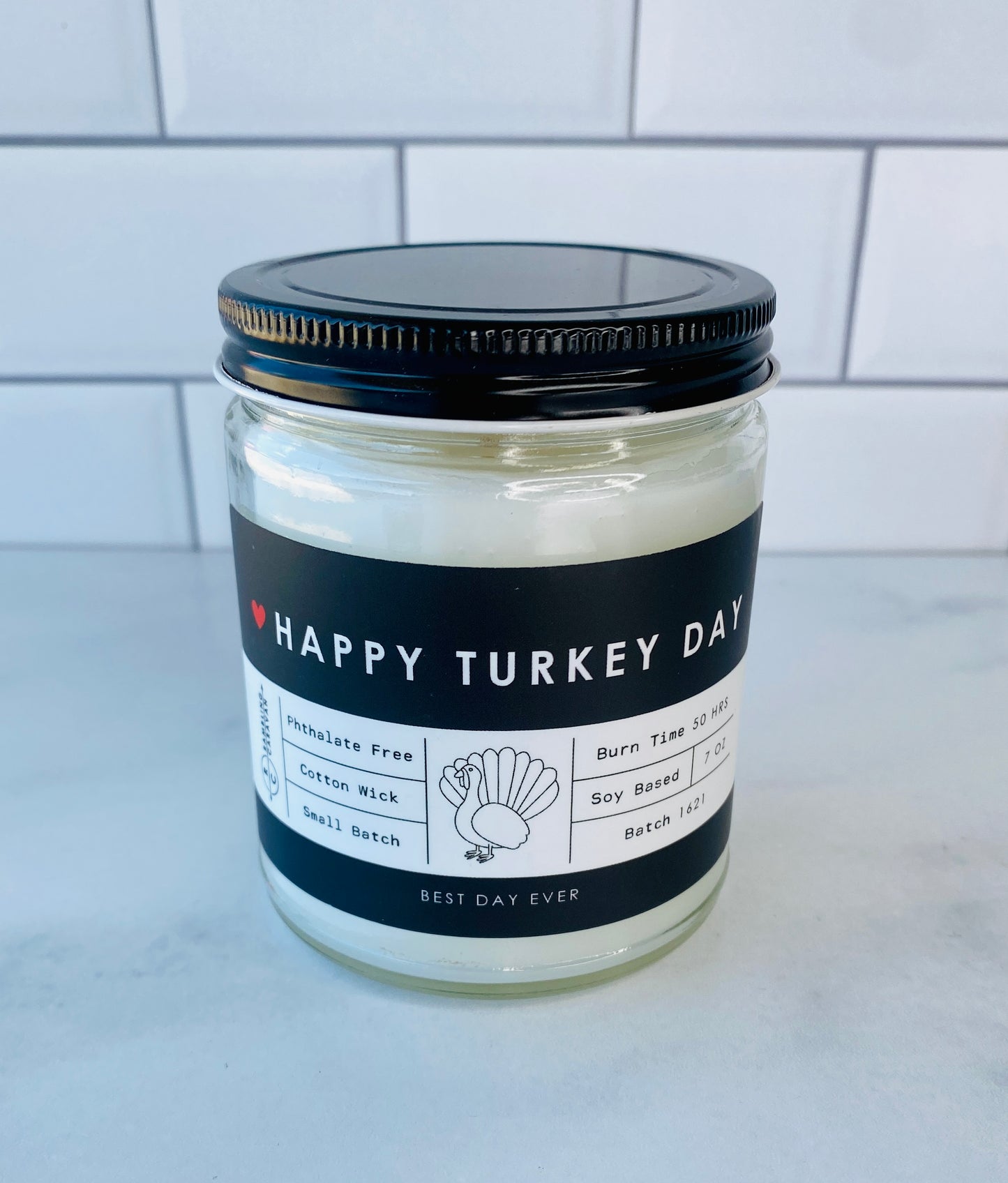 Happy Turkey Day Candle