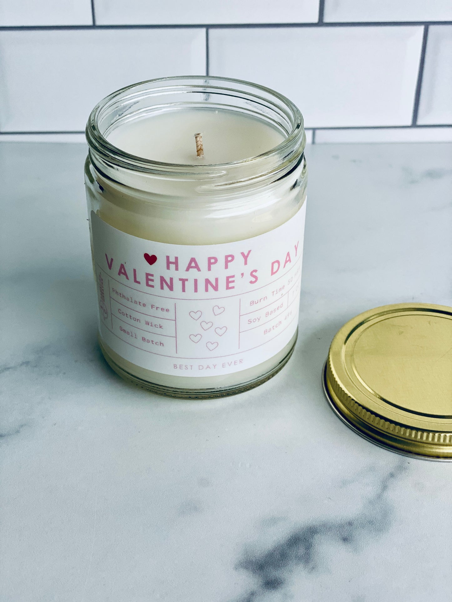 Happy Valentine's Day Candle