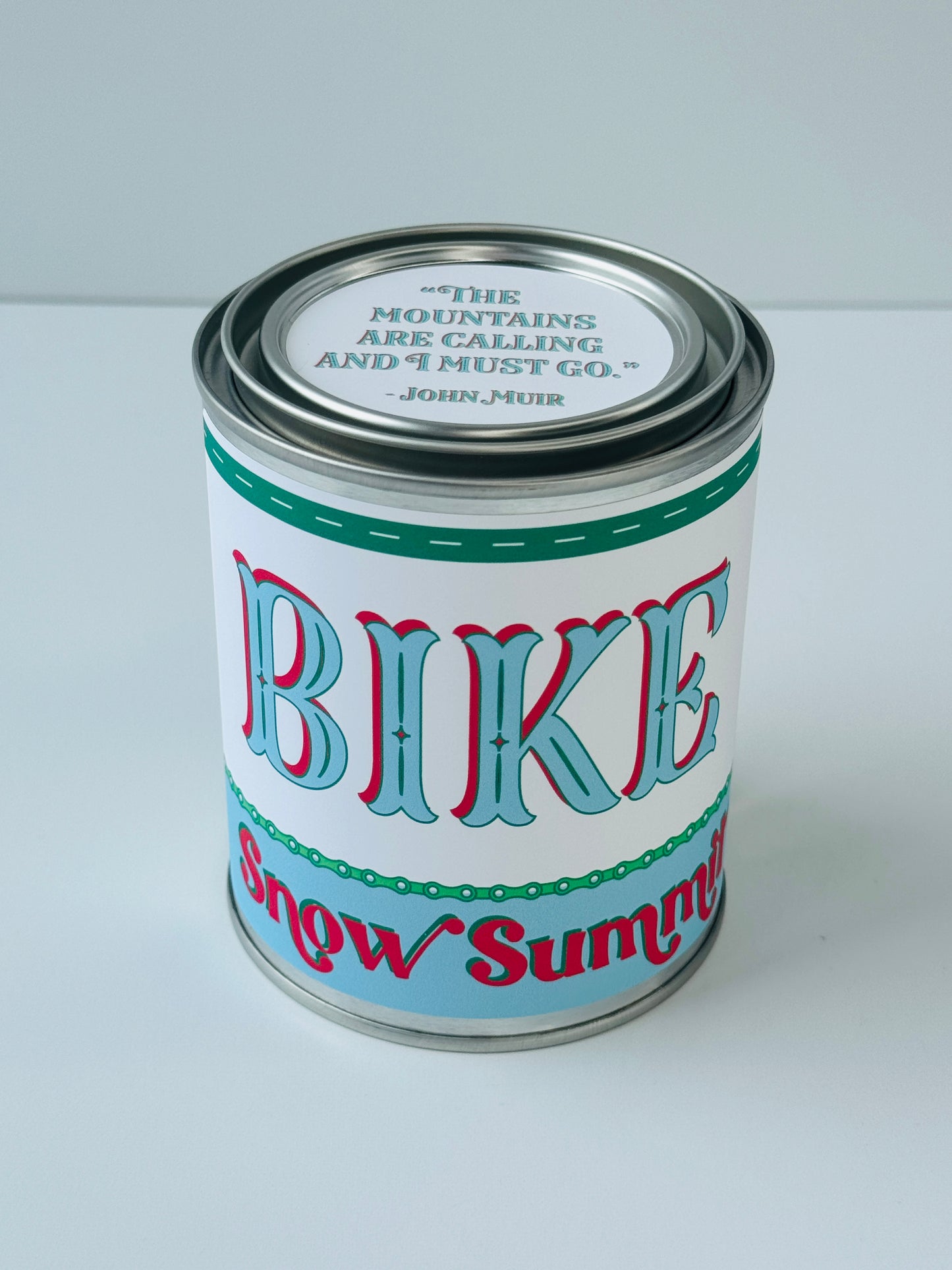 Bike Snow Summit - Paint Tin Candle