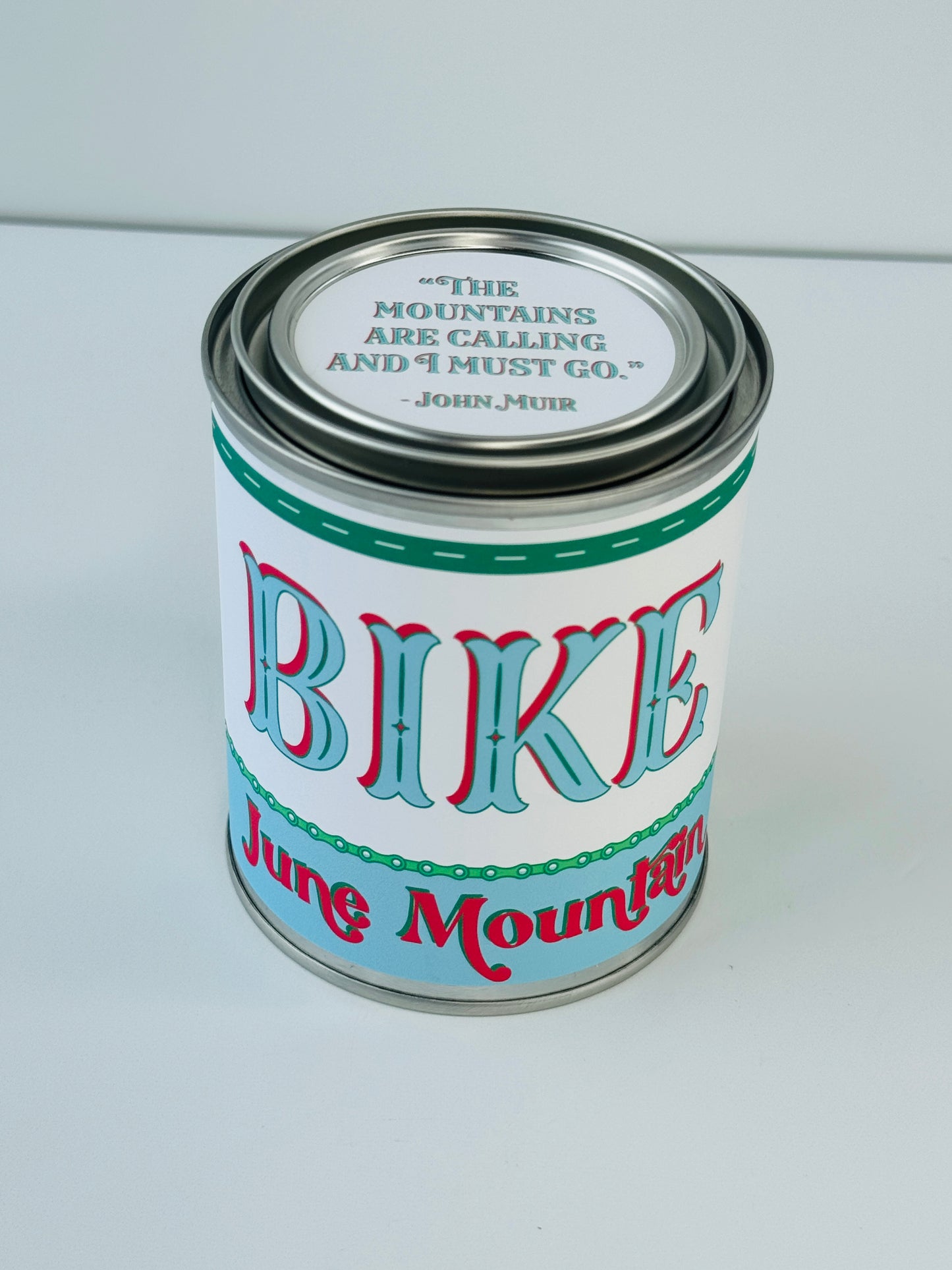 Bike June Mountain - Paint Tin Candle