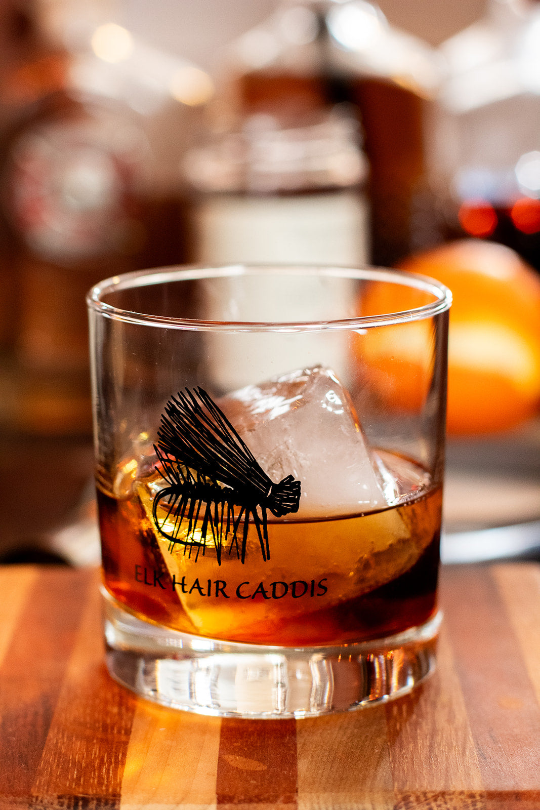 Fishing Whiskey Glass - Elk Hair Caddis