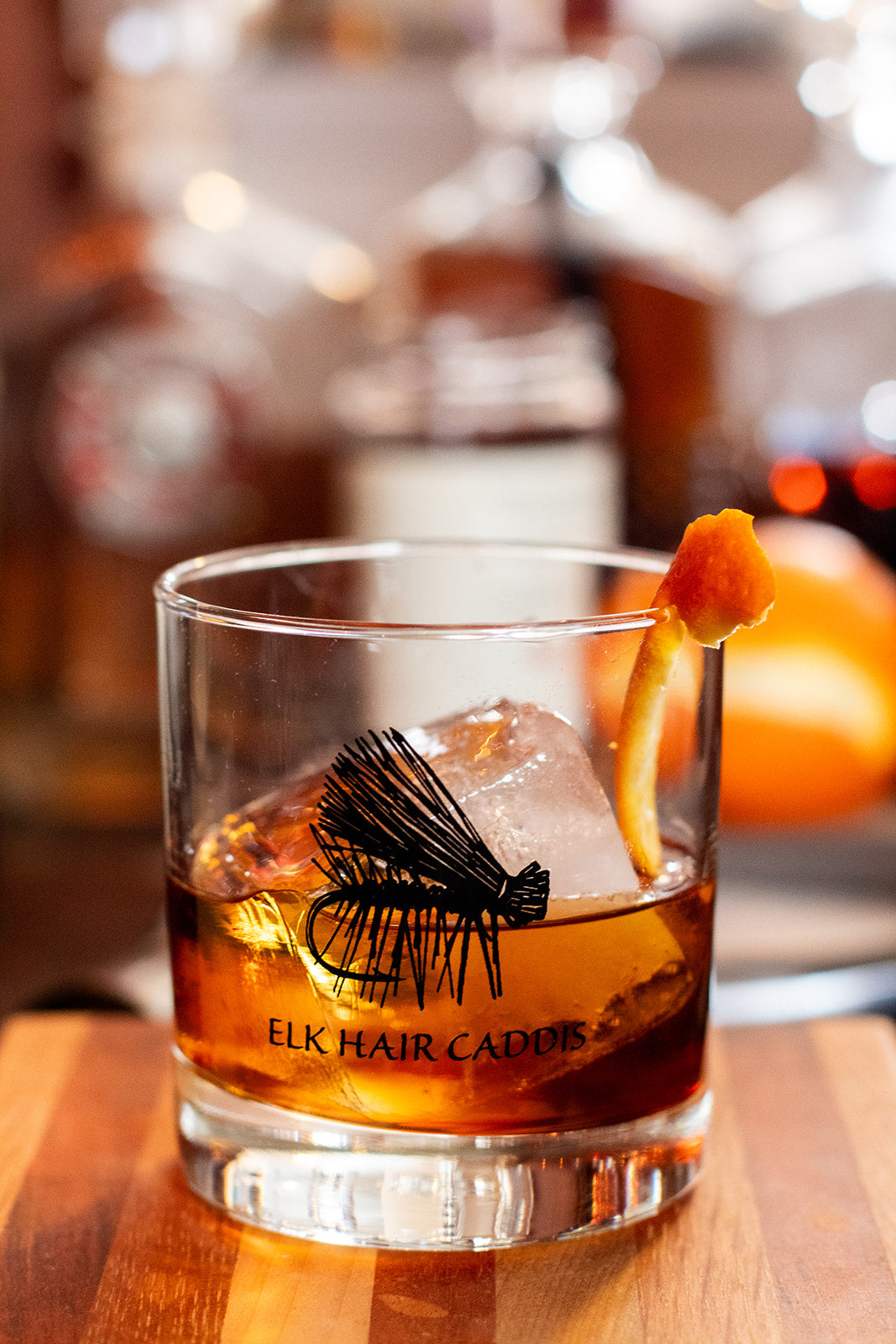 Fishing Whiskey Glass - Elk Hair Caddis