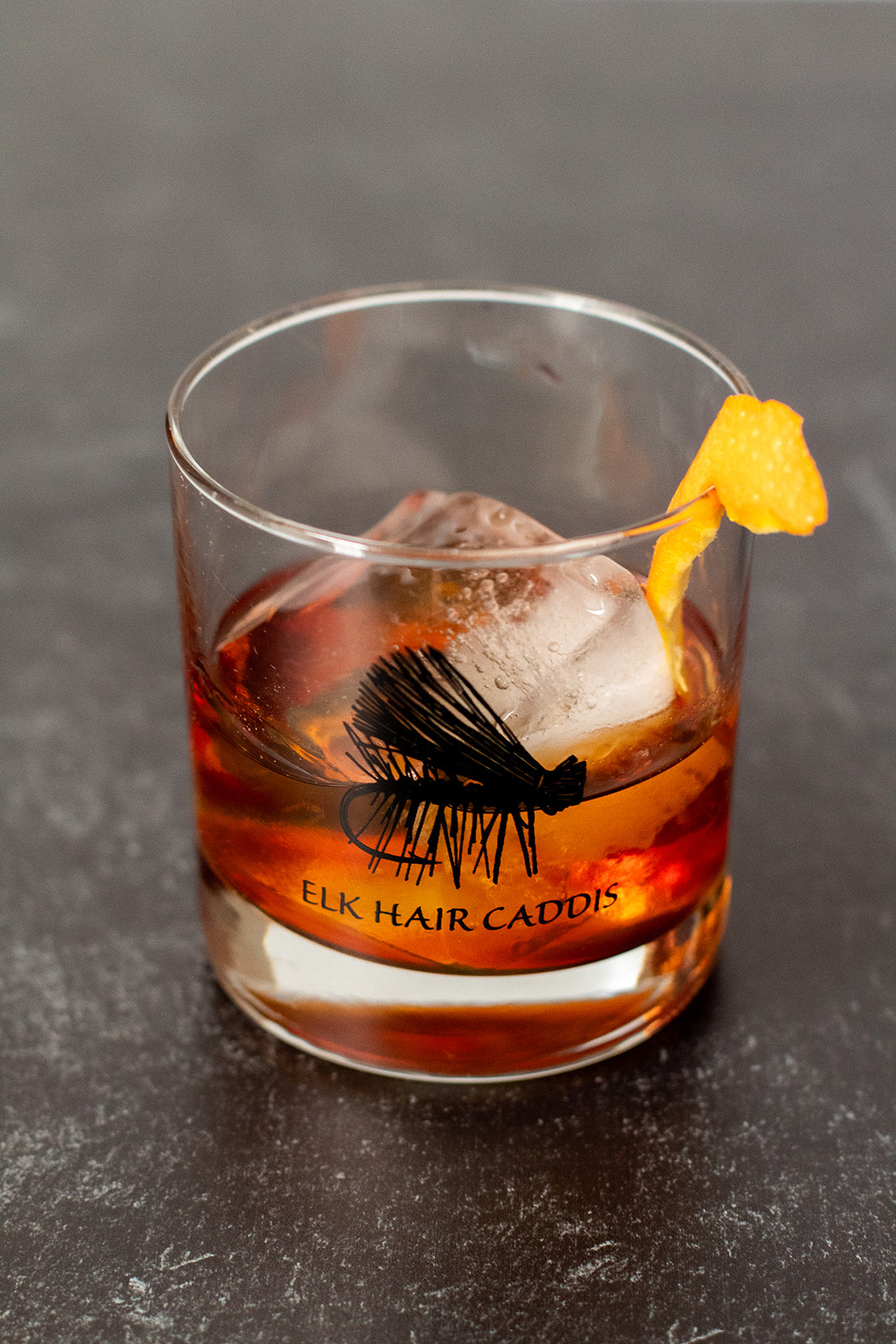 Fishing Whiskey Glass - Elk Hair Caddis