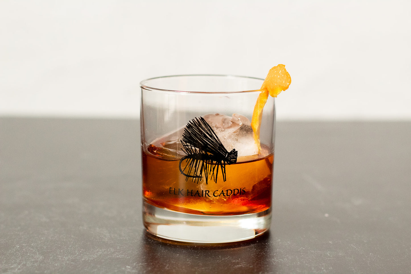 Fishing Whiskey Glass - Elk Hair Caddis