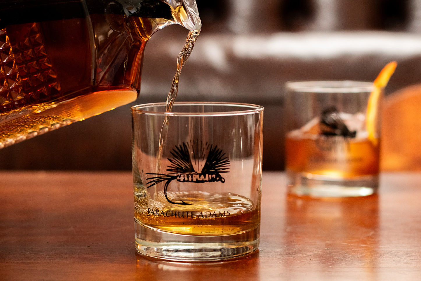 Fishing Whiskey Glass - Parachute Adams