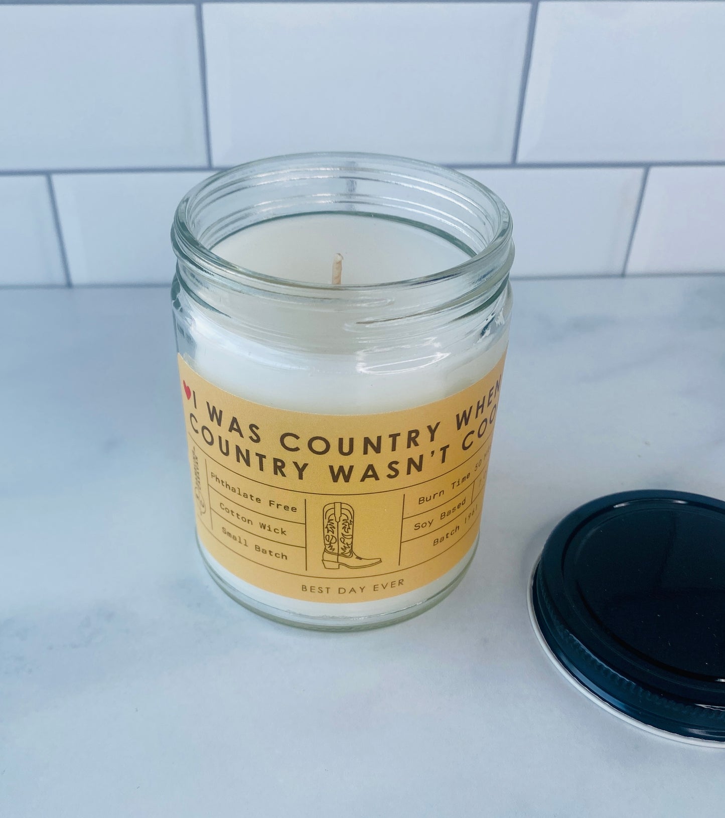 I Was Country When Country Wasn't Cool Candle