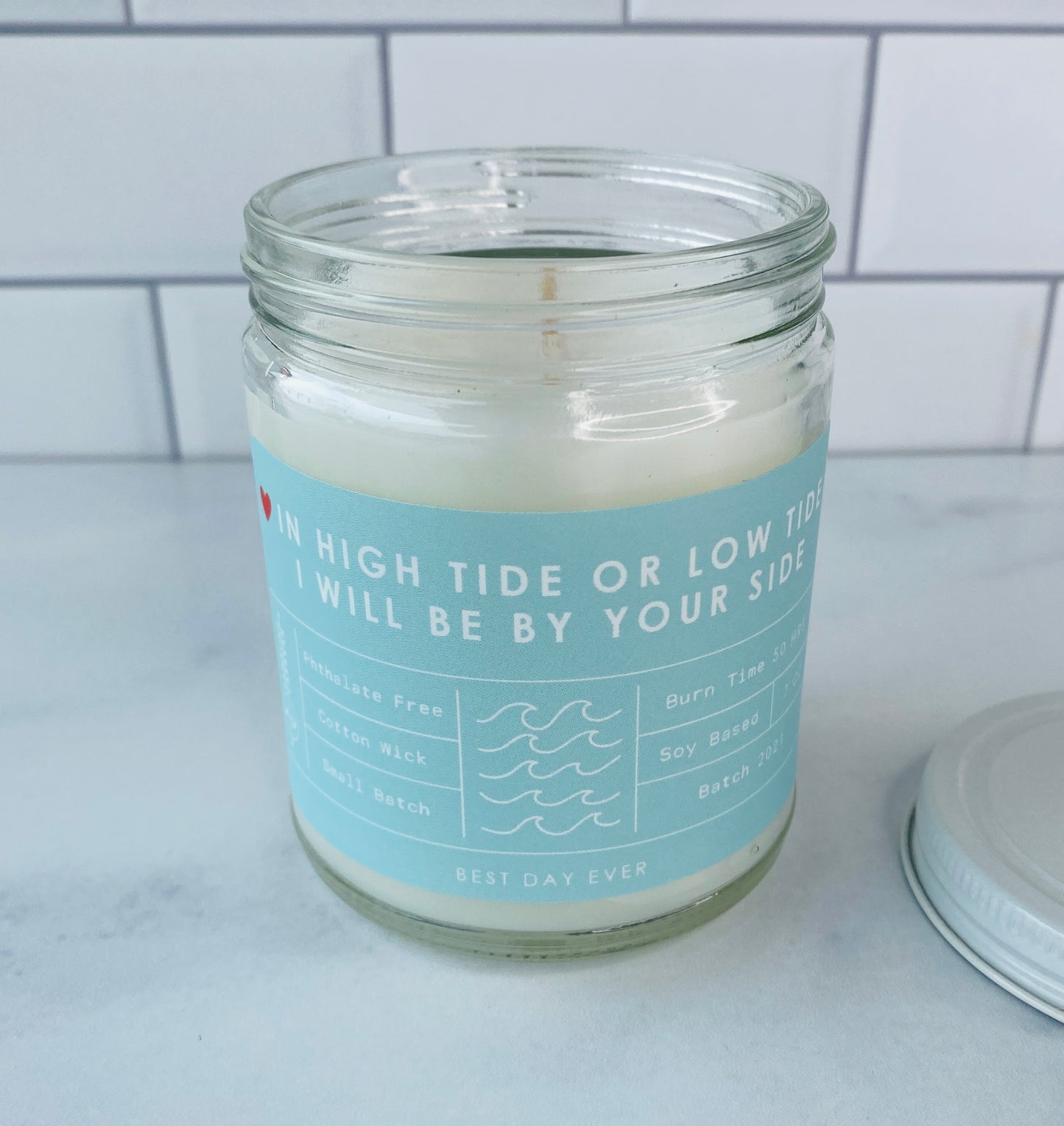 In High Tide Or Low Tide I Will Be By Your Side Candle