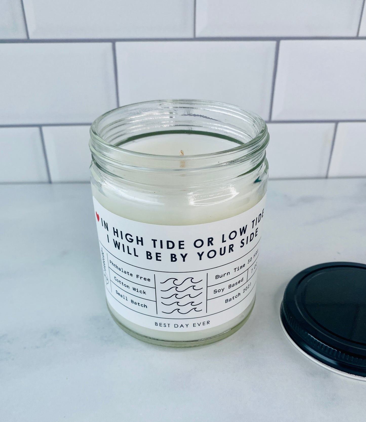 In High Tide Or Low Tide I Will Be By Your Side Candle