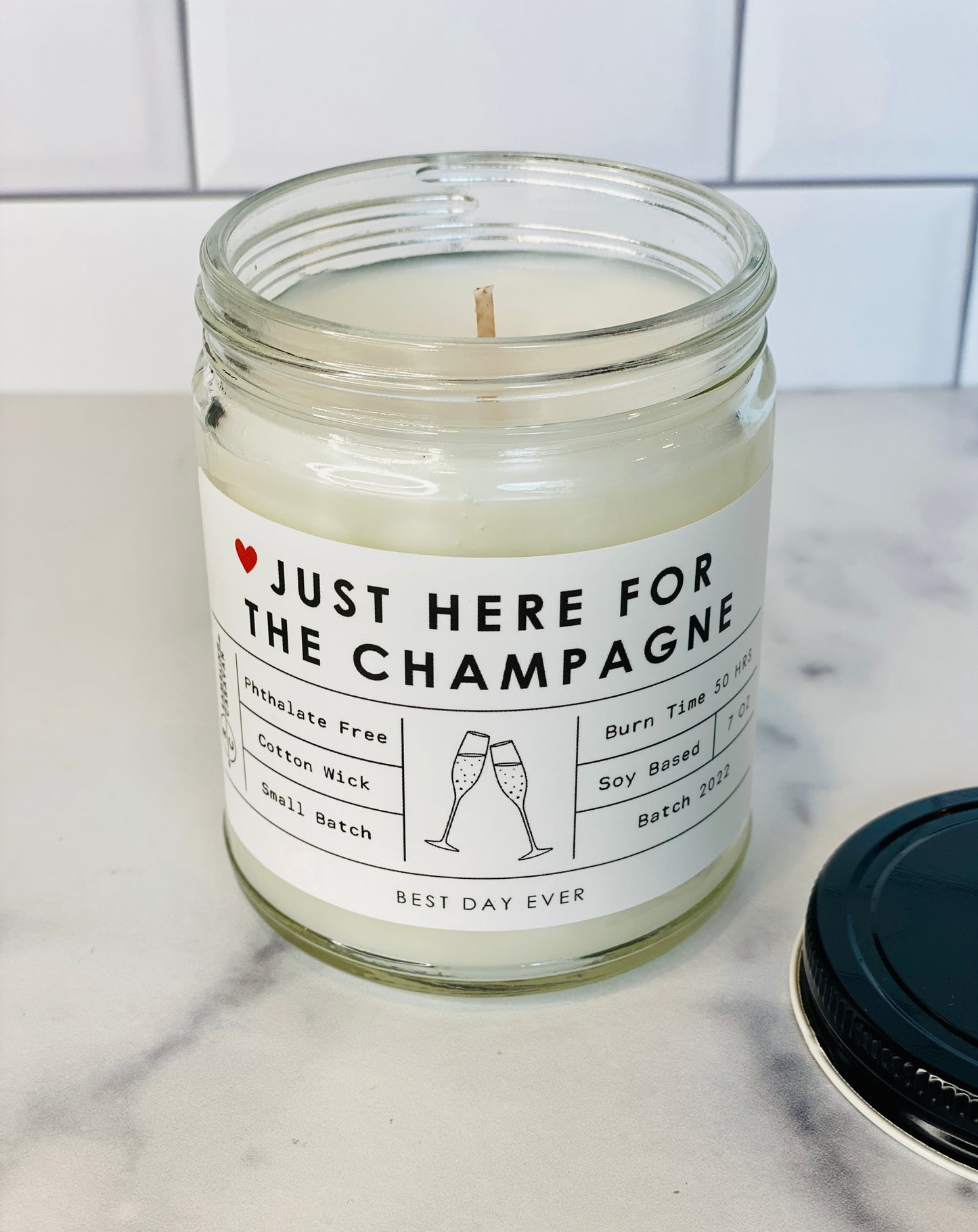 Just Here For The Champagne Candle
