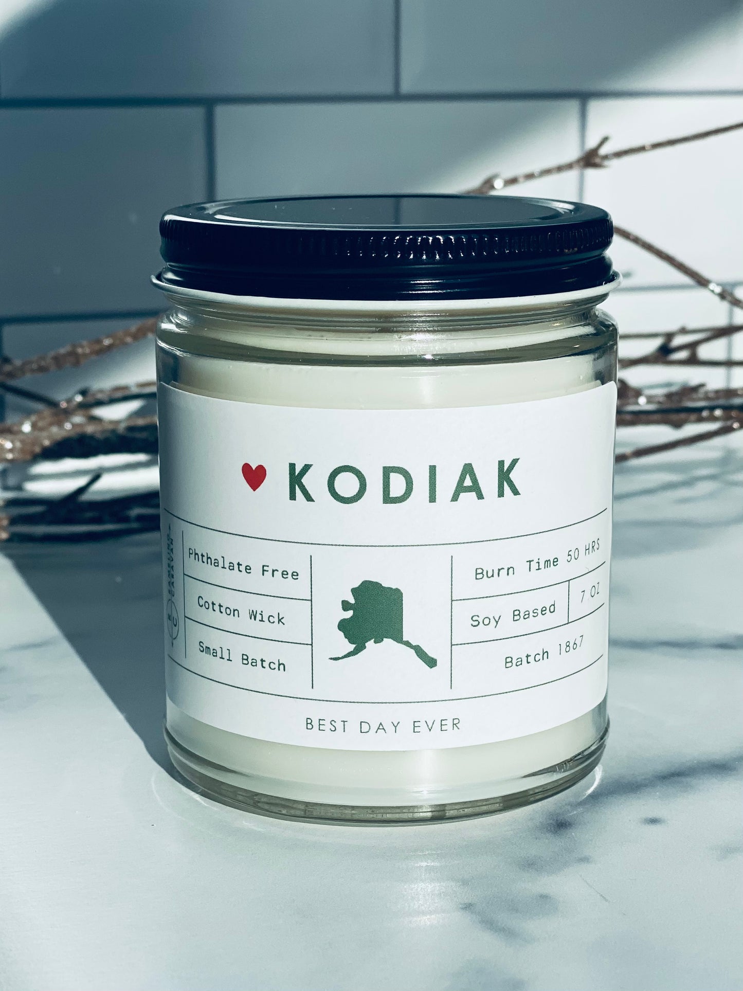 Kodiak Island, AK Candle