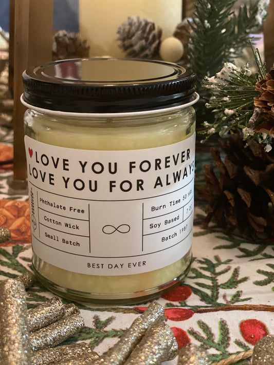 Love You Forever Love You For Always Candle