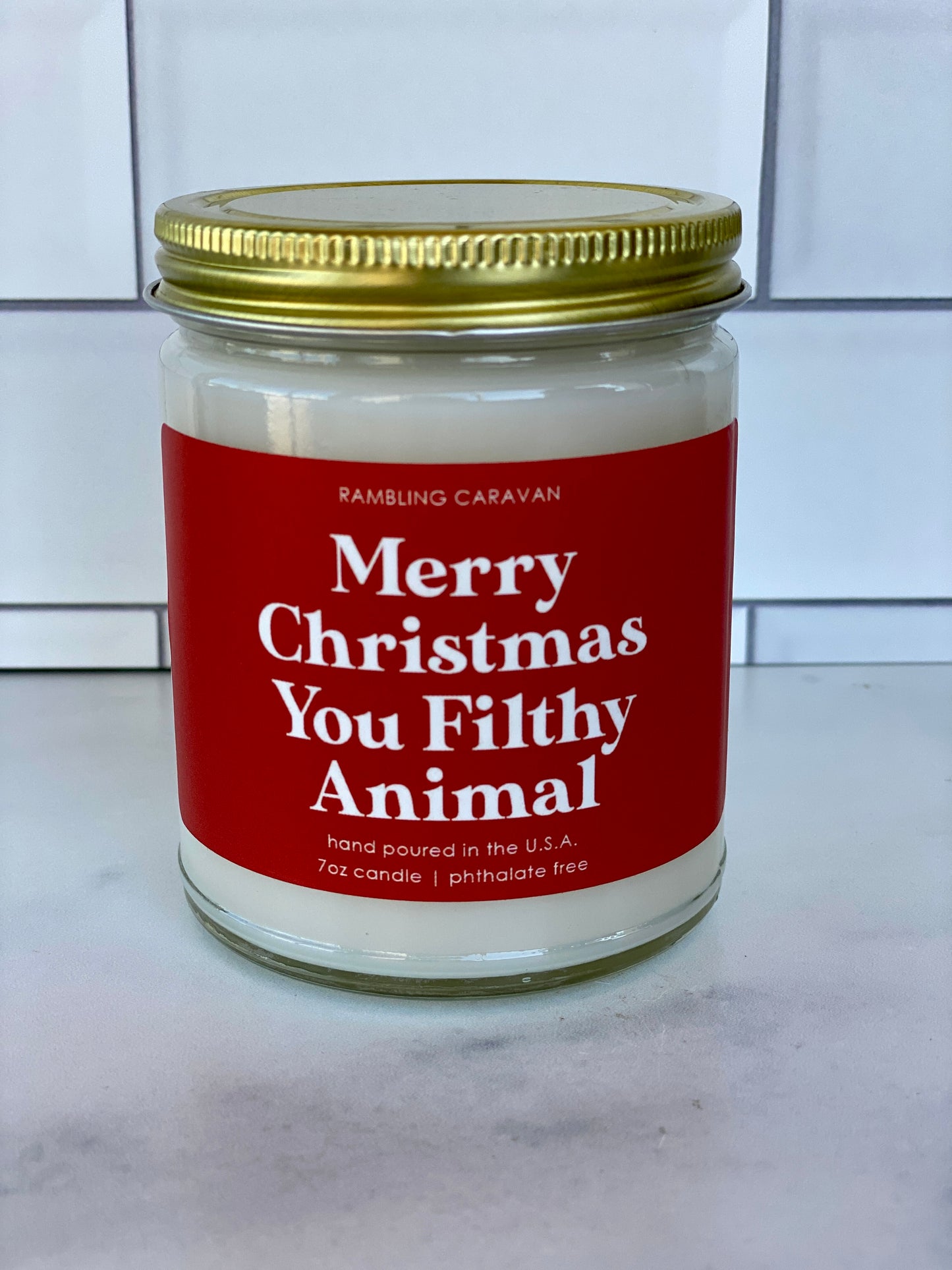Merry Christmas You Filthy Animal Candle