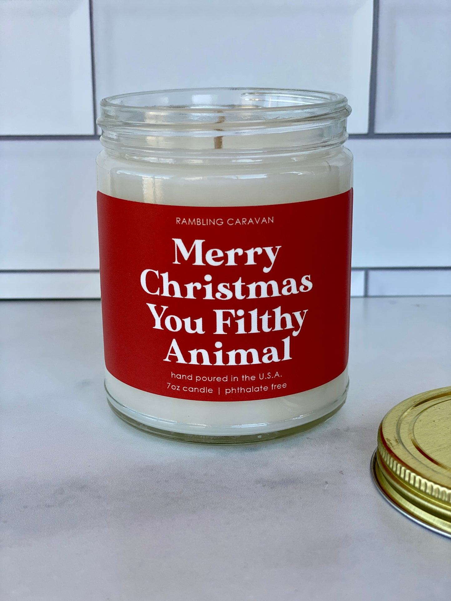 Merry Christmas You Filthy Animal Candle