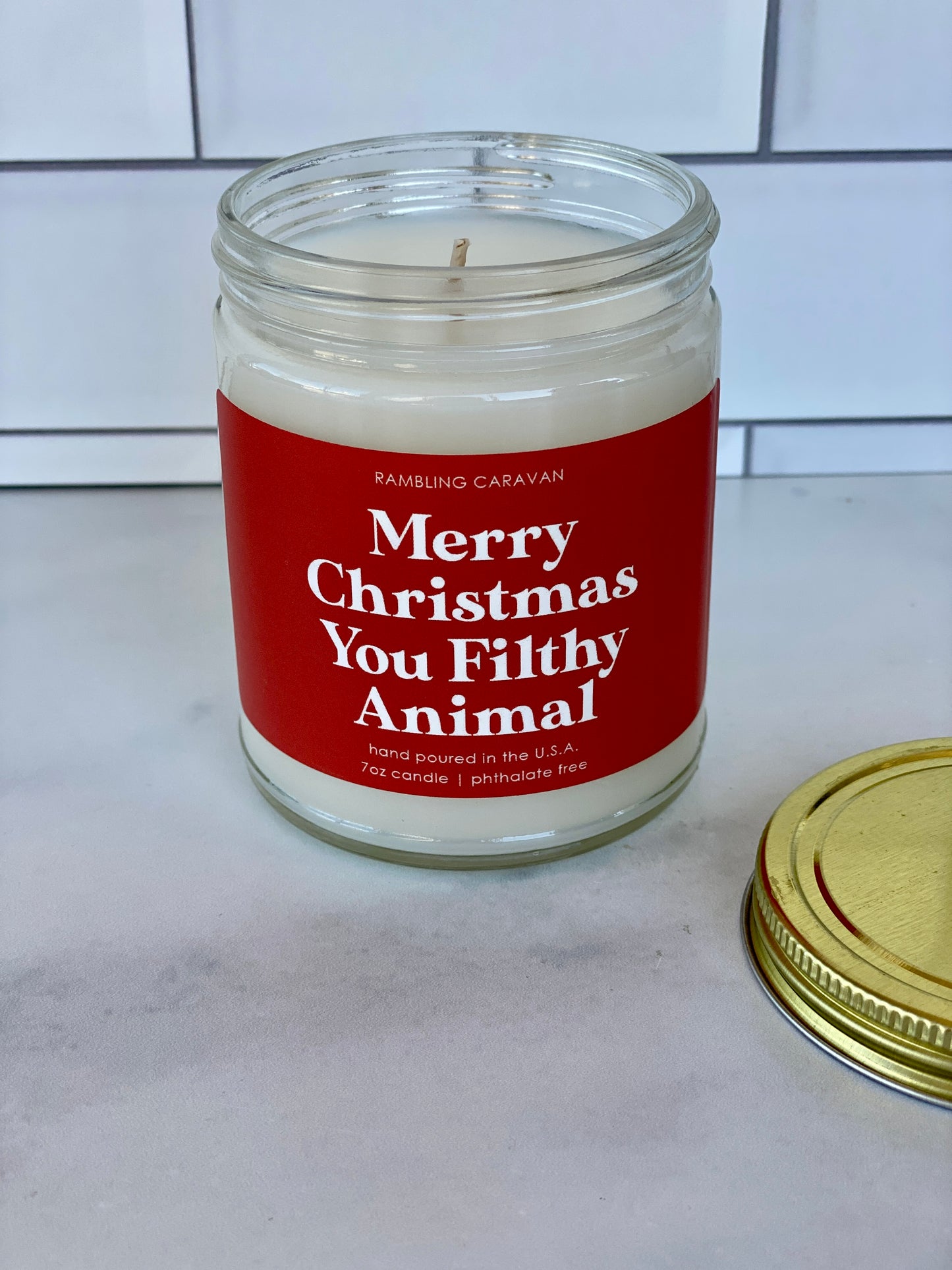 Merry Christmas You Filthy Animal Candle