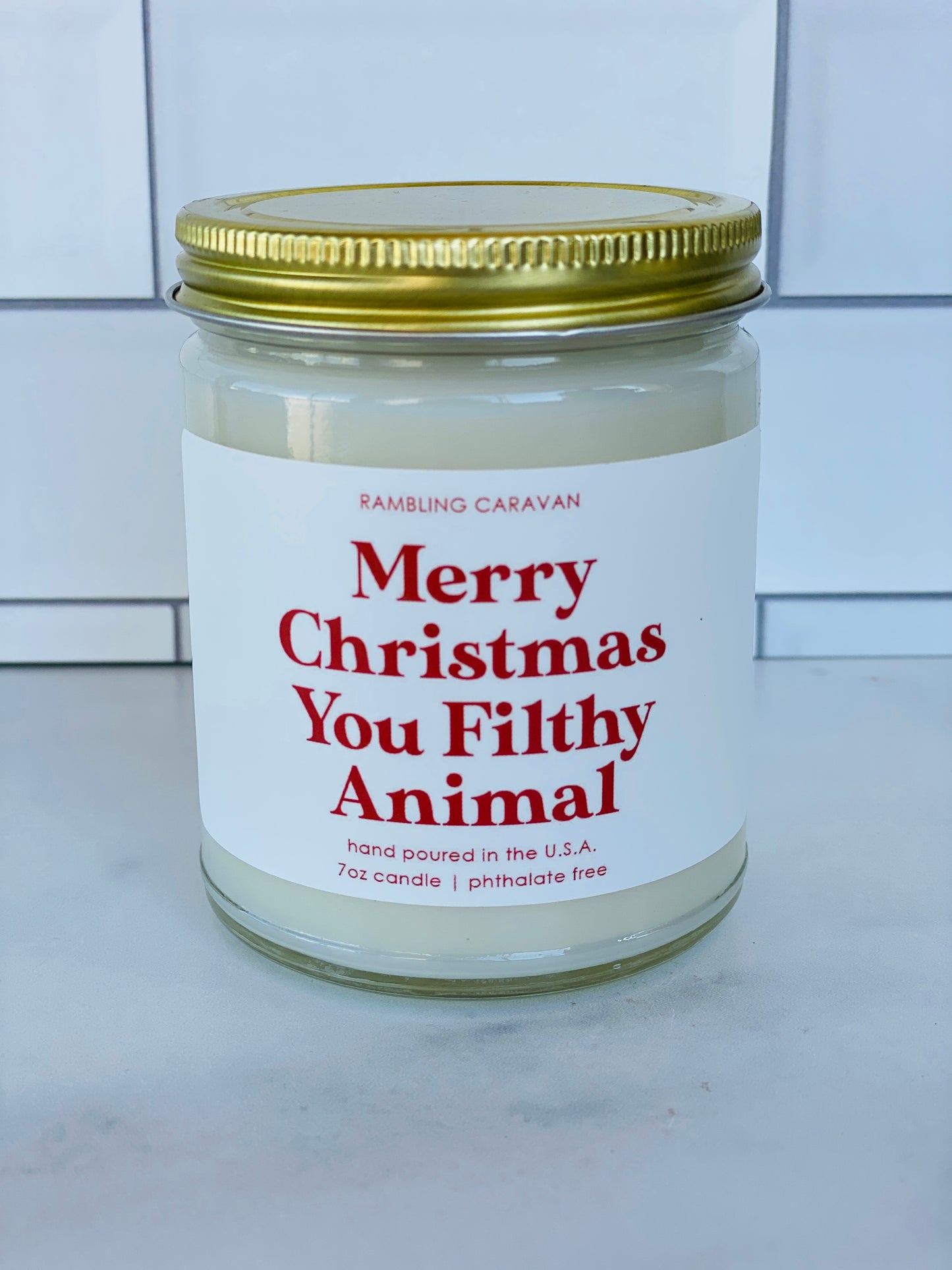 Merry Christmas You Filthy Animal Candle