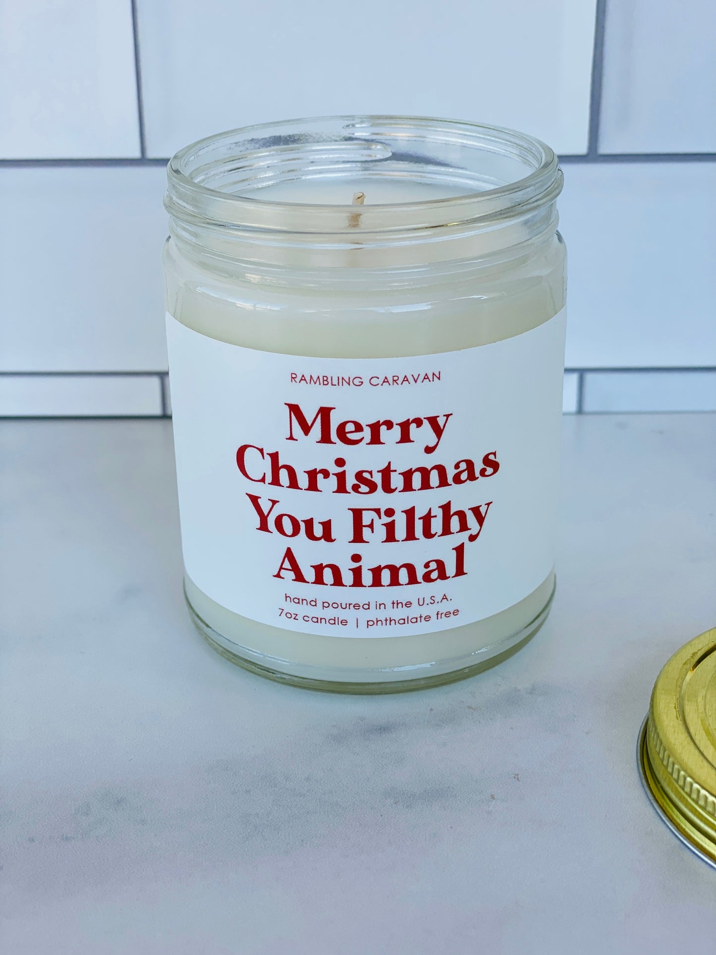 Merry Christmas You Filthy Animal Candle