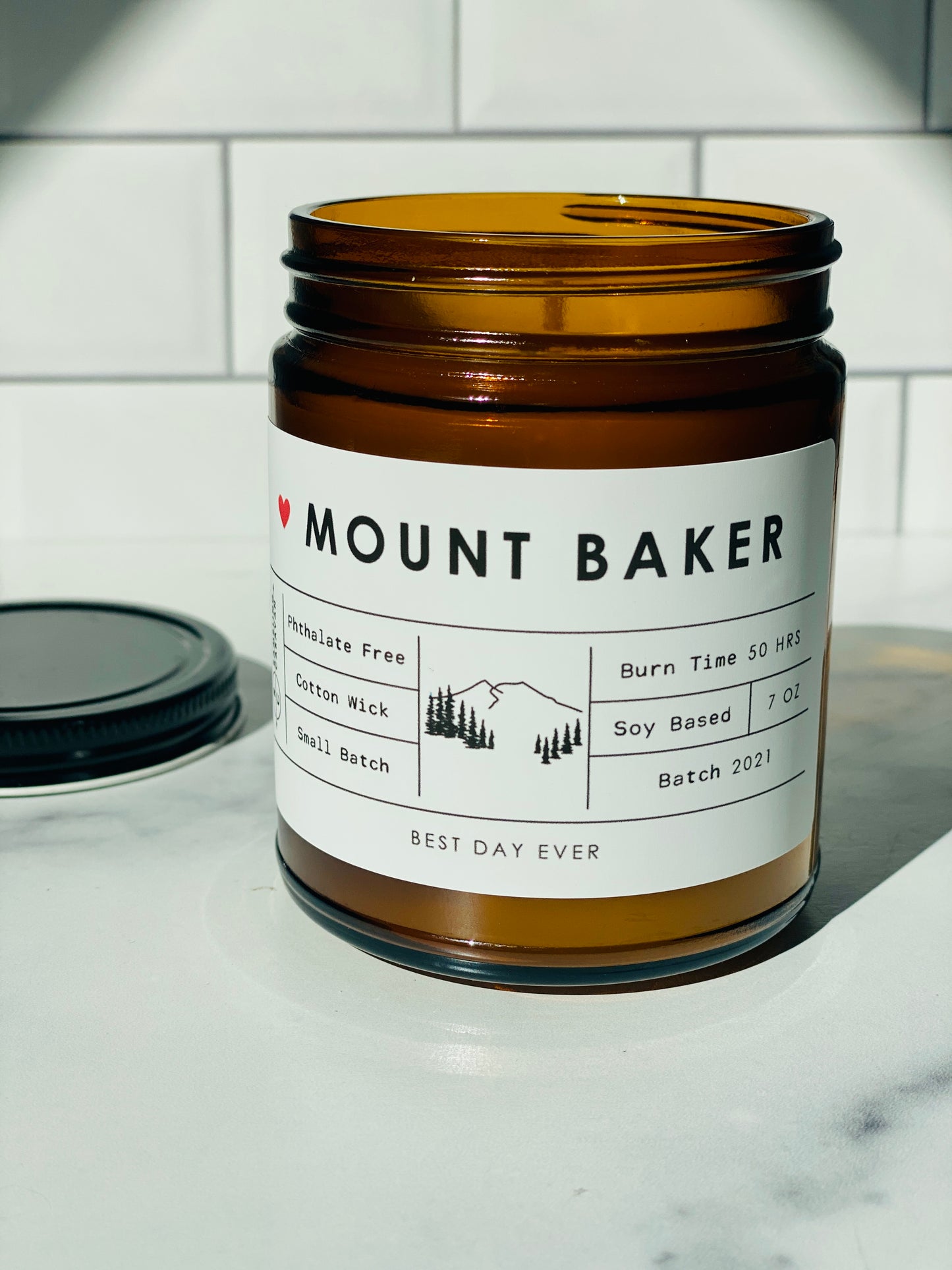 Mount Baker, WA Candle