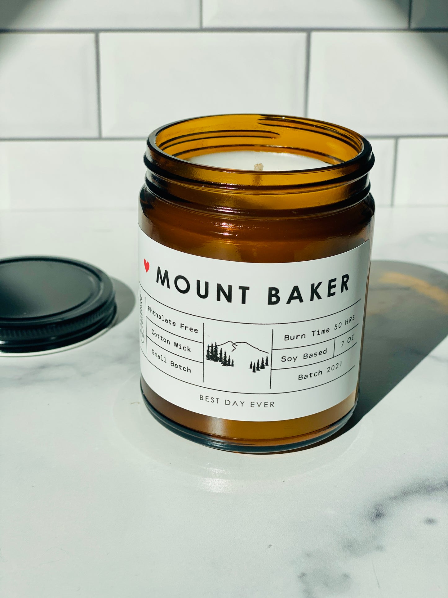 Mount Baker, WA Candle