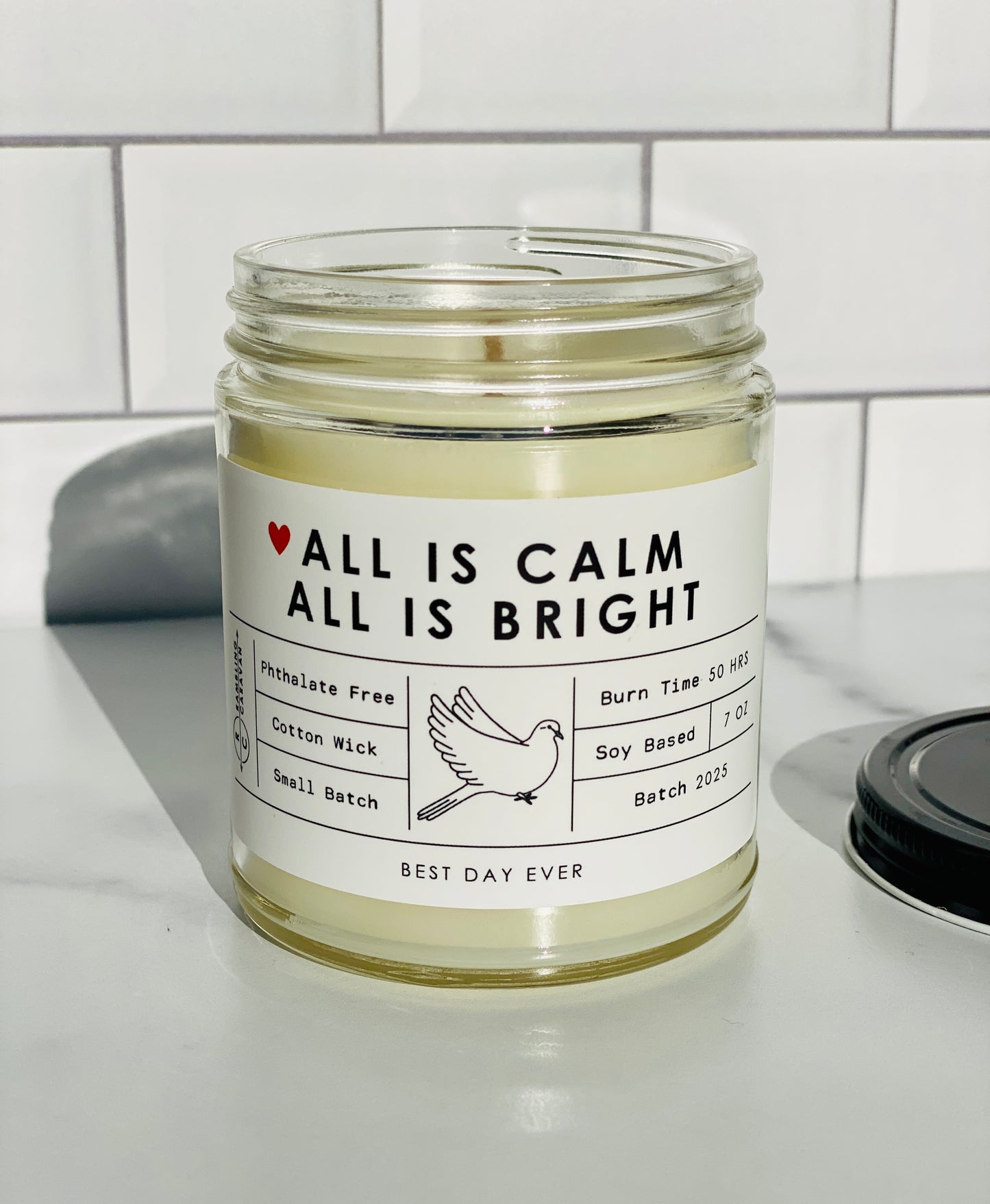 All Is Calm All Is Bright Candle