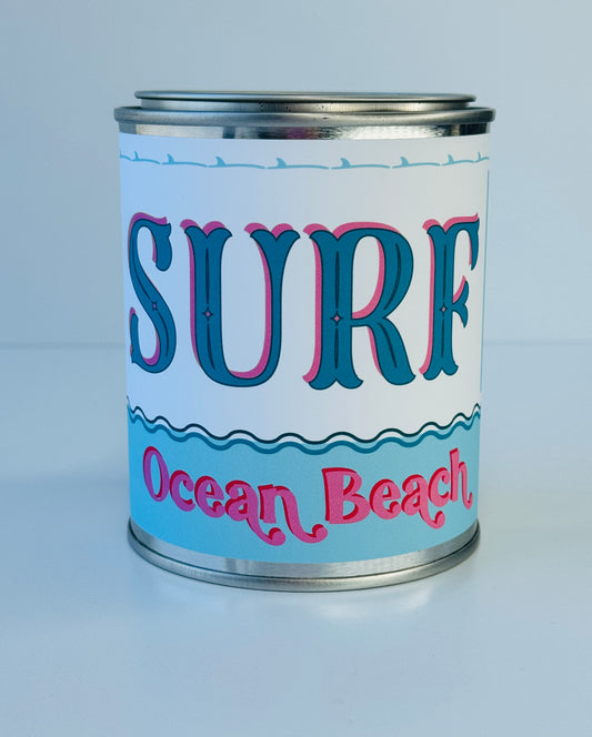 Surf Ocean Beach - Paint Tin Candle
