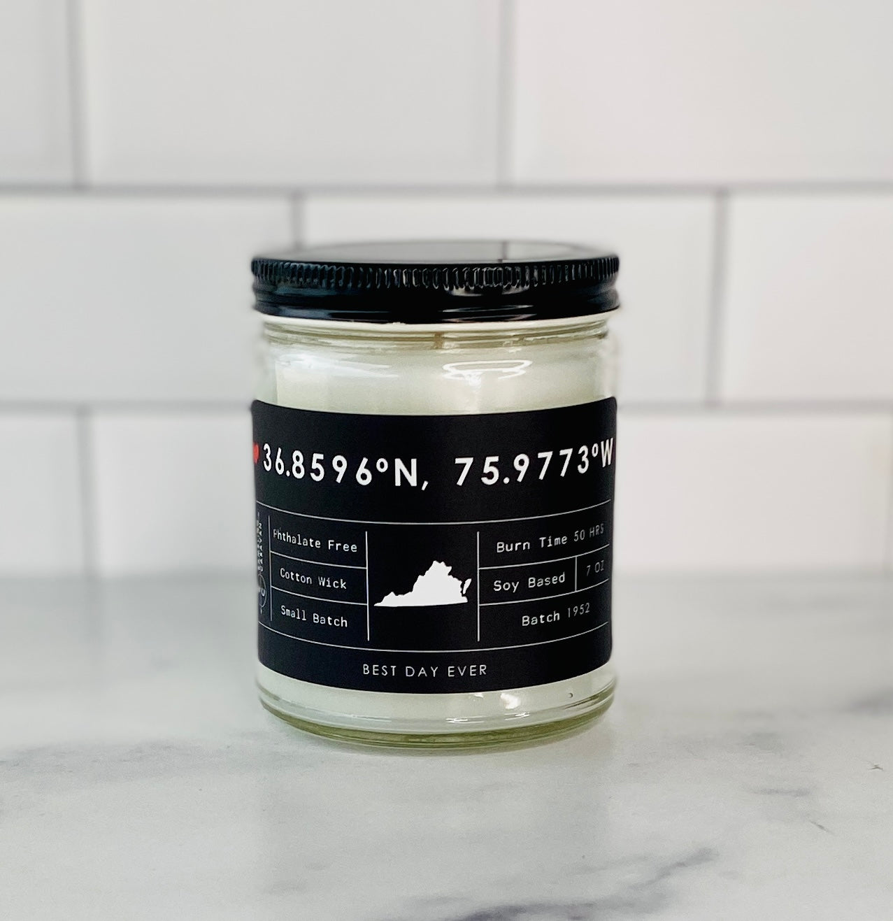 36.8596º N, 75.9773º W (VB Long/Lat) Candle