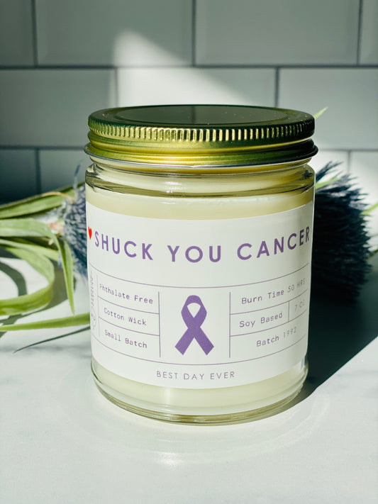Shuck You Cancer (General) Purple Candle