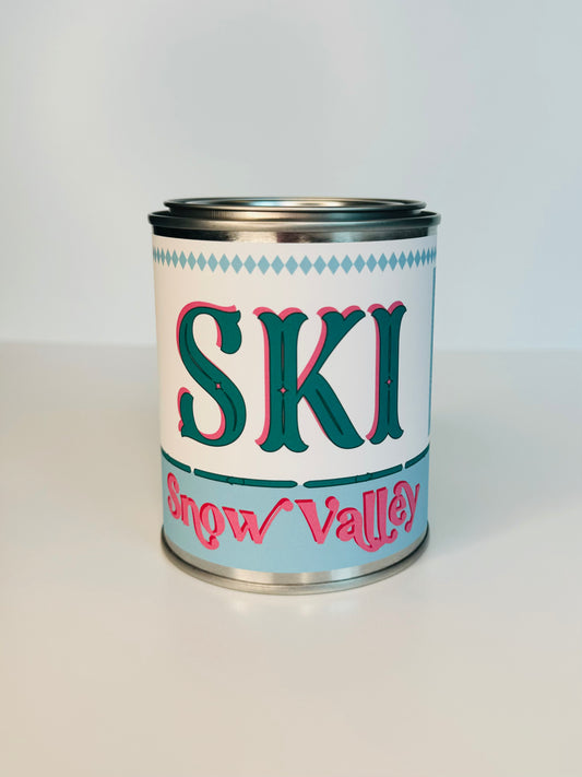 Ski Snow Valley - Paint Tin Candle