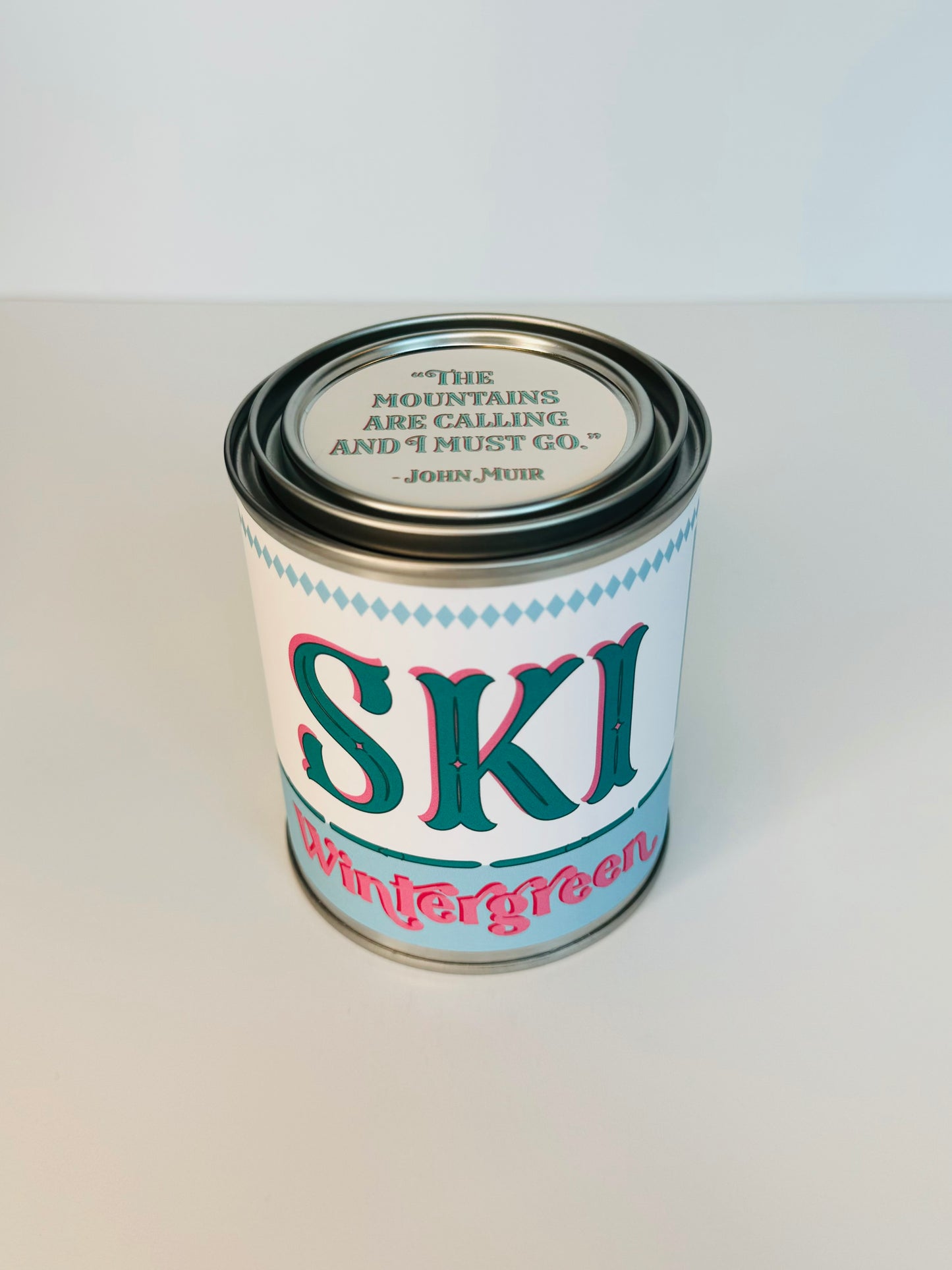 Ski Wintergreen - Paint Tin Candle