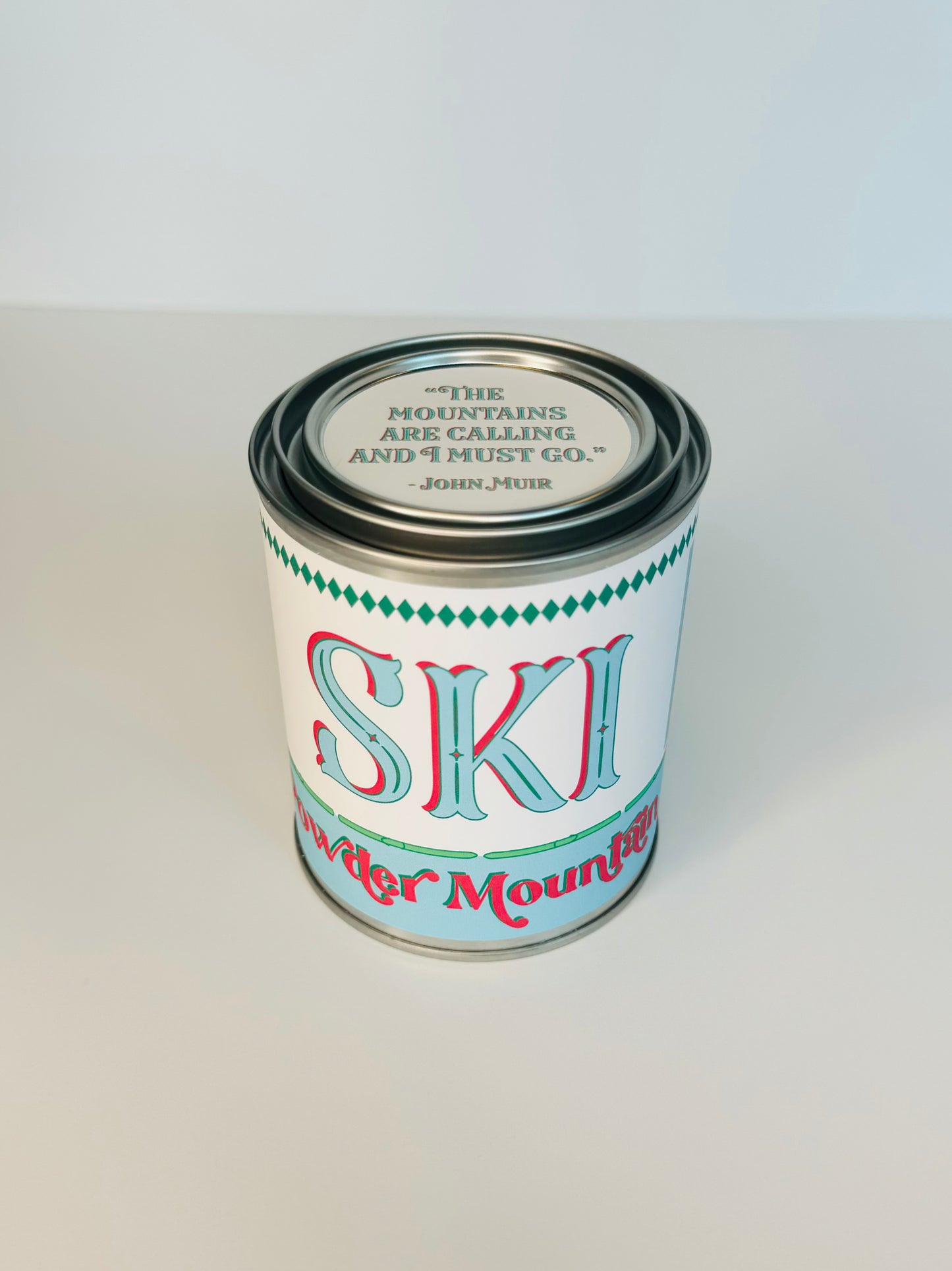 Ski Powder Mountain - Paint Tin Candle