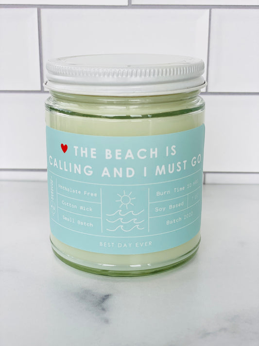 The Beach Is Calling And I Must Go Candle