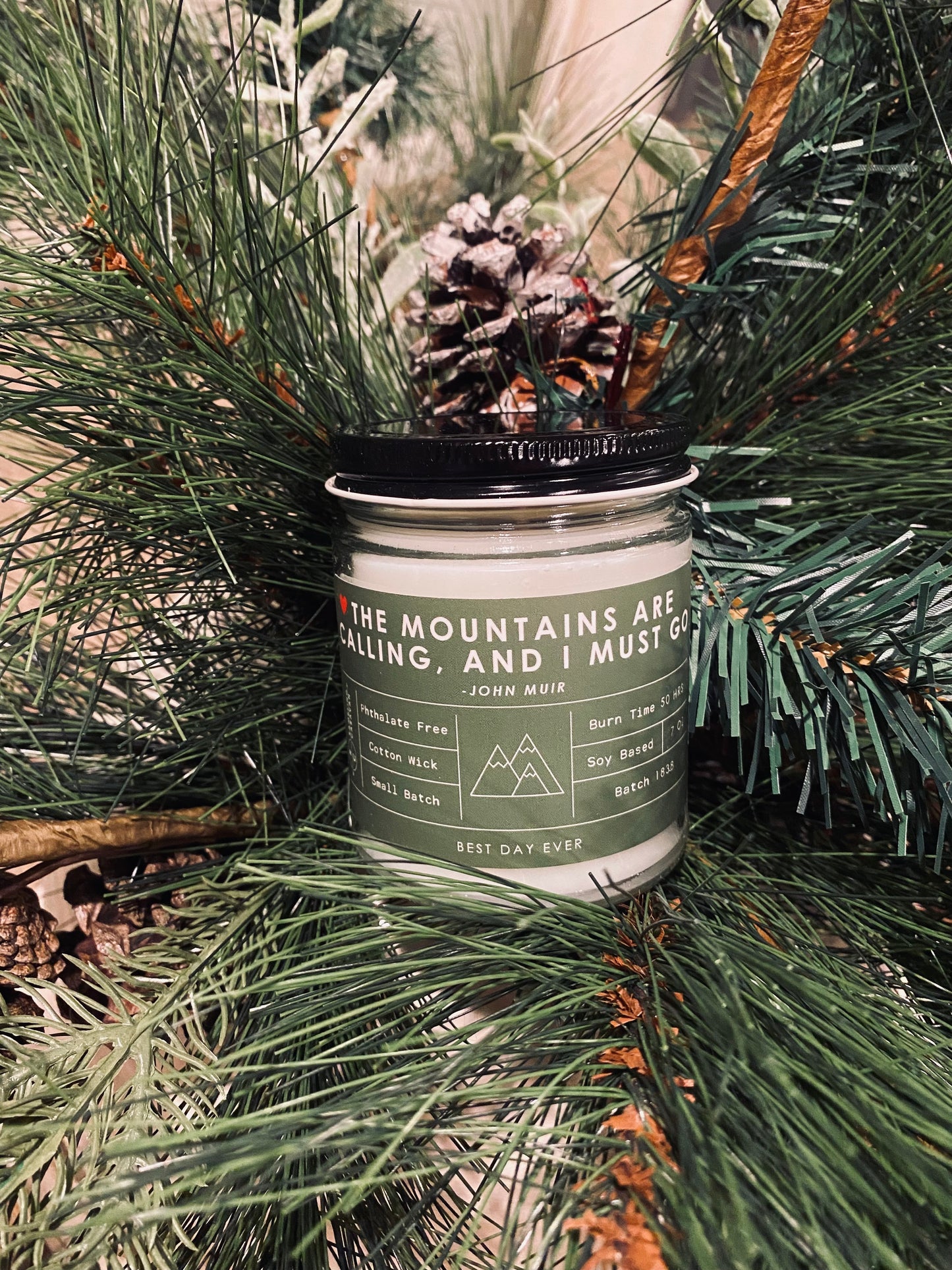 The Mountains Are Calling, And I Must Go (John Muir) Candle