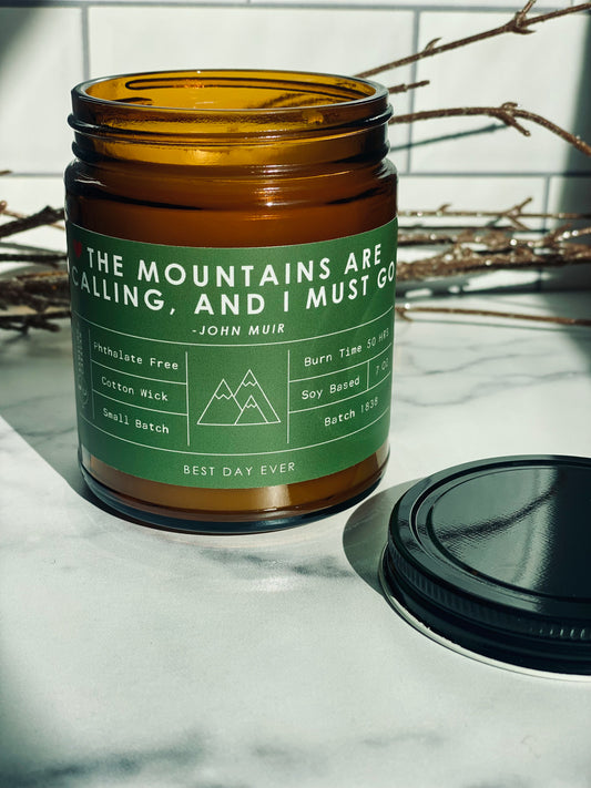 The Mountains Are Calling, And I Must Go (John Muir) Candle
