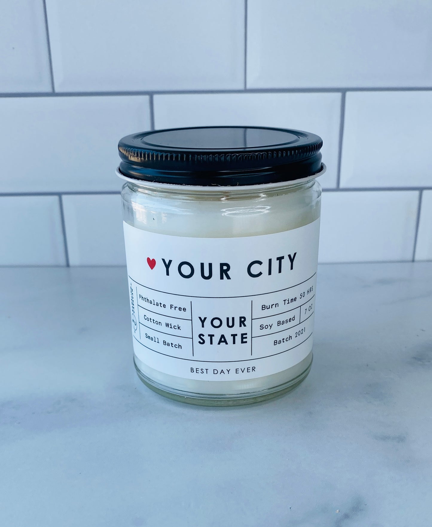 Your City-Your State Custom Candle Bulk Order
