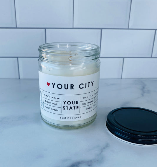 Your City-Your State Custom Candle Bulk Order