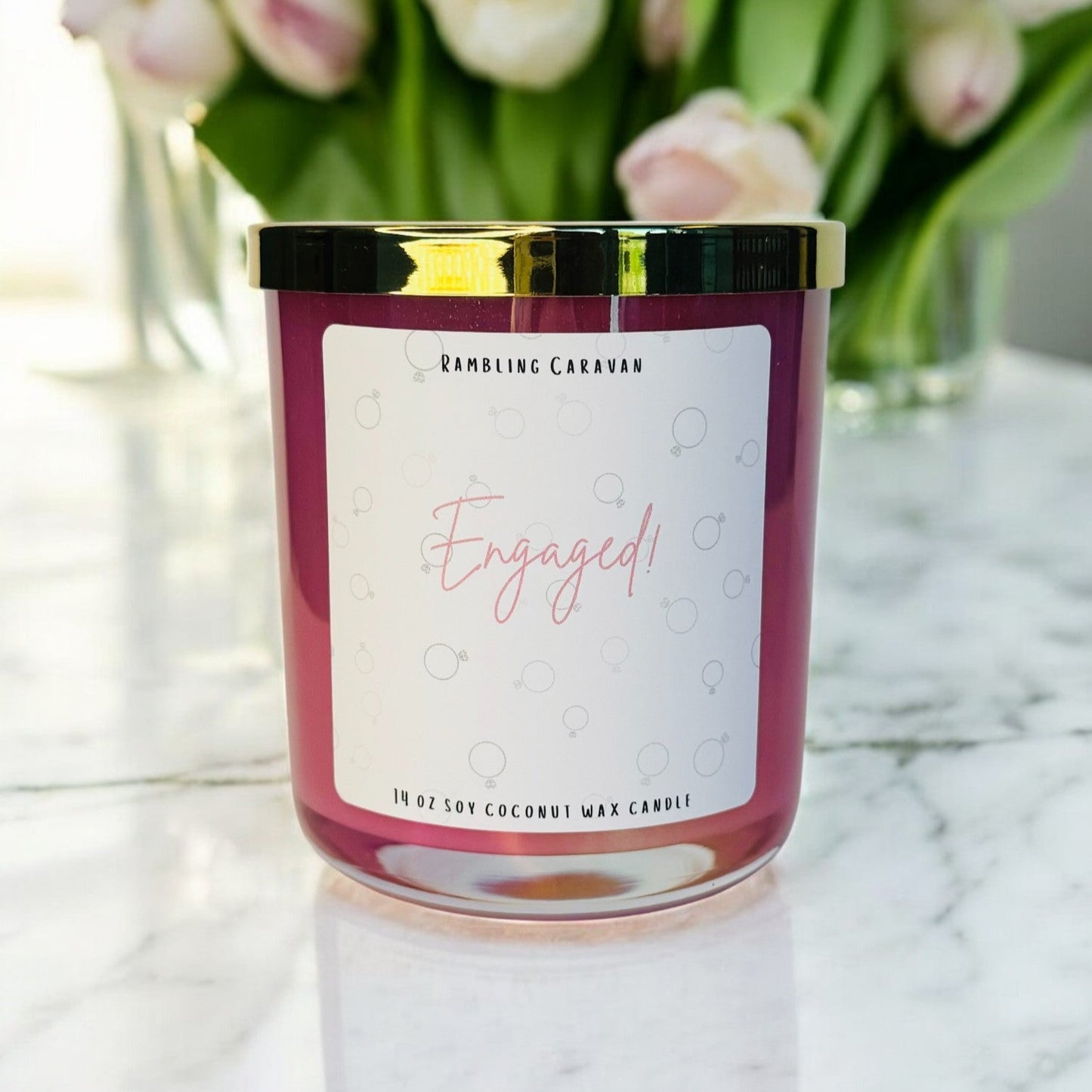 Engaged Candle | 14 oz Soy Coconut Wax | Hand Poured | Small Batch