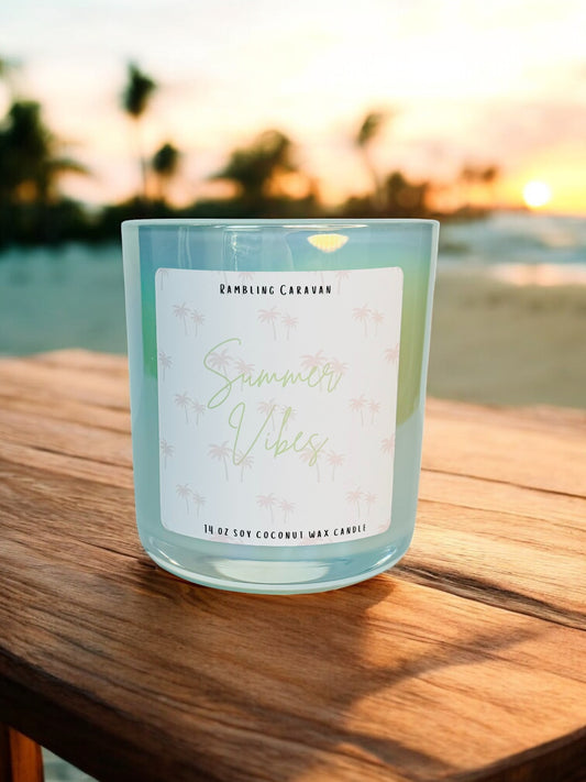 Summer Vibes Candle | 14 oz Soy Coconut Wax | Hand Poured | Small Batch
