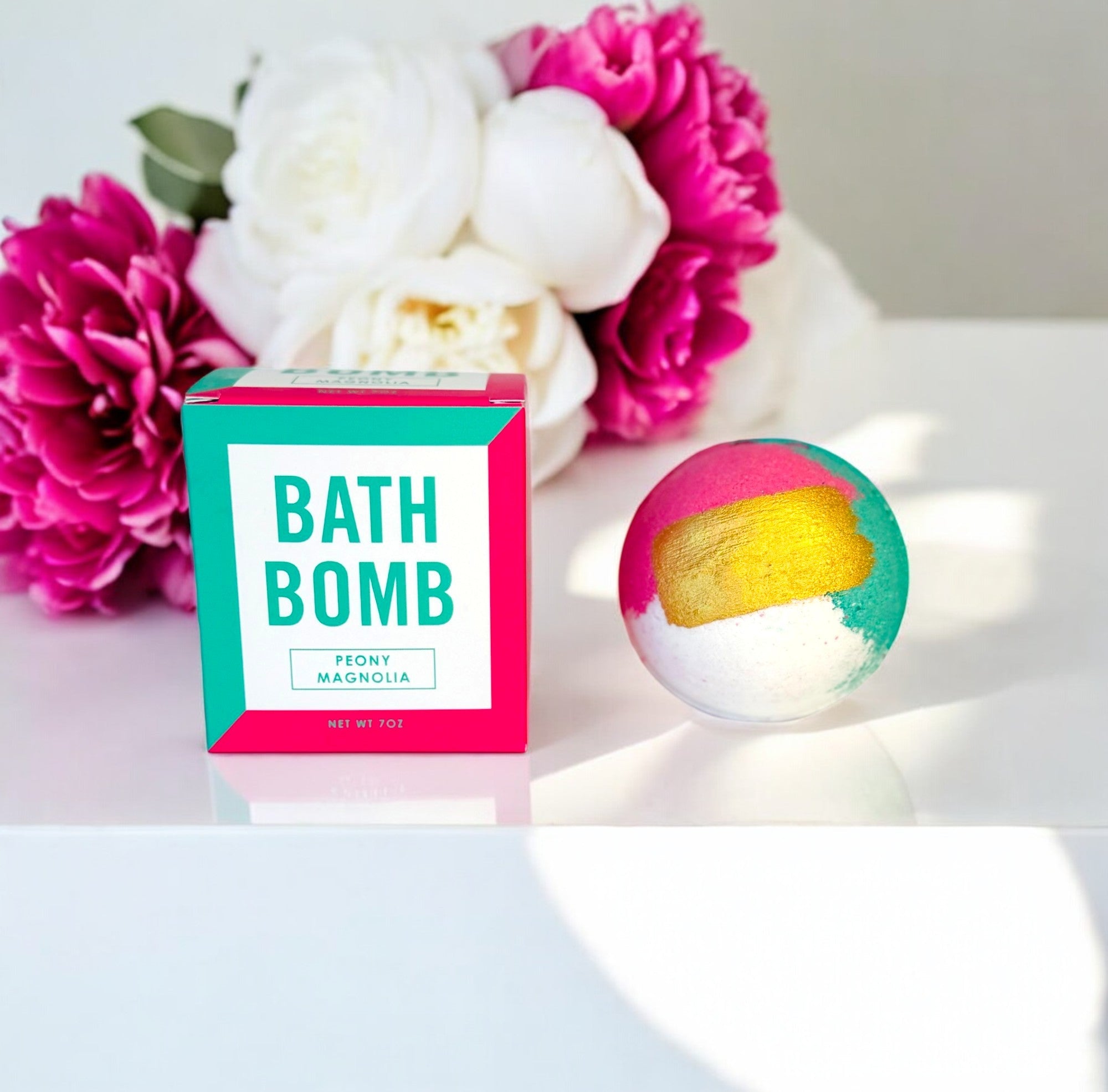 Colorful Rambling Caravan bath bombs grouped together.