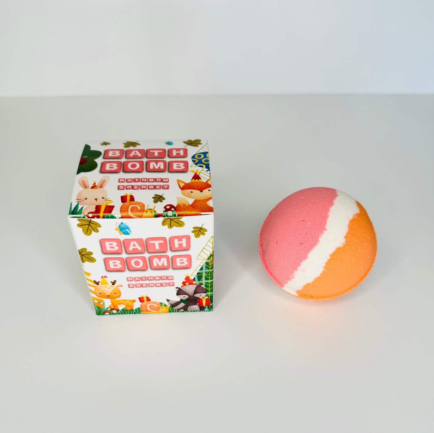 Bath Bombs for Kids - Rainbow Sherbet - Woodland Animals Party