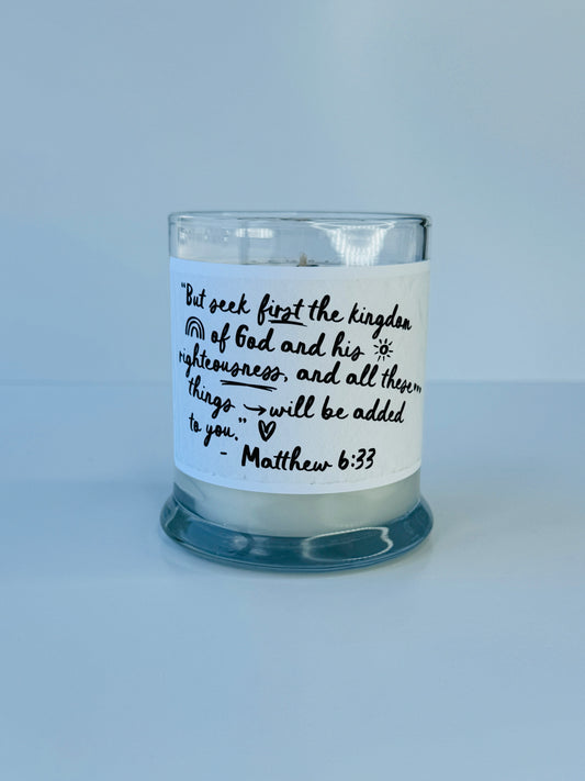 Bible Verse Candle - Matthew 6:33