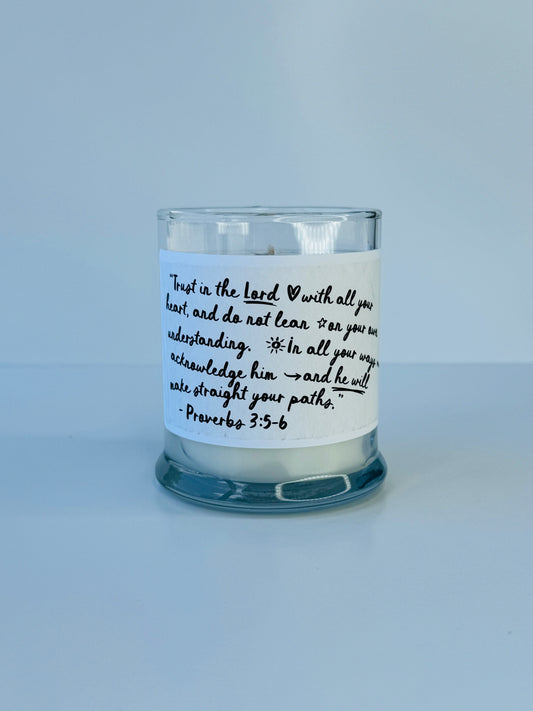 Bible Verse Candle - Proverbs 3:5-6