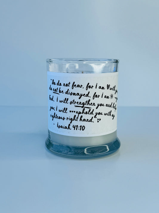 Bible Verse Candle - Isaiah 41:10